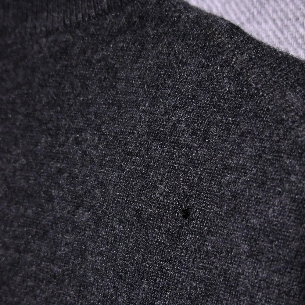 Banana Republic Quarter Zip Sweater Mens Cashmere M Charcoal Gray